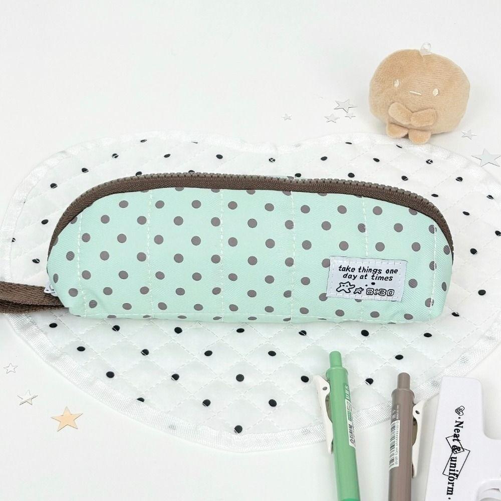 Ocean Print Pen Bag Handheld Stationery Bag Durable Pencil Case Students Green