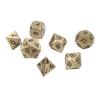 7pcs Multisided Dices Polyhedral Dice Set for RPG Table Games Zinc Alloy Easy To Read Numbers Ancient Bronze