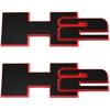 2pcs H2 Rear Liftgate Door Nameplate 3D Badge Emblems Replacement for 2003-2009 Hummer H2 (Redline)