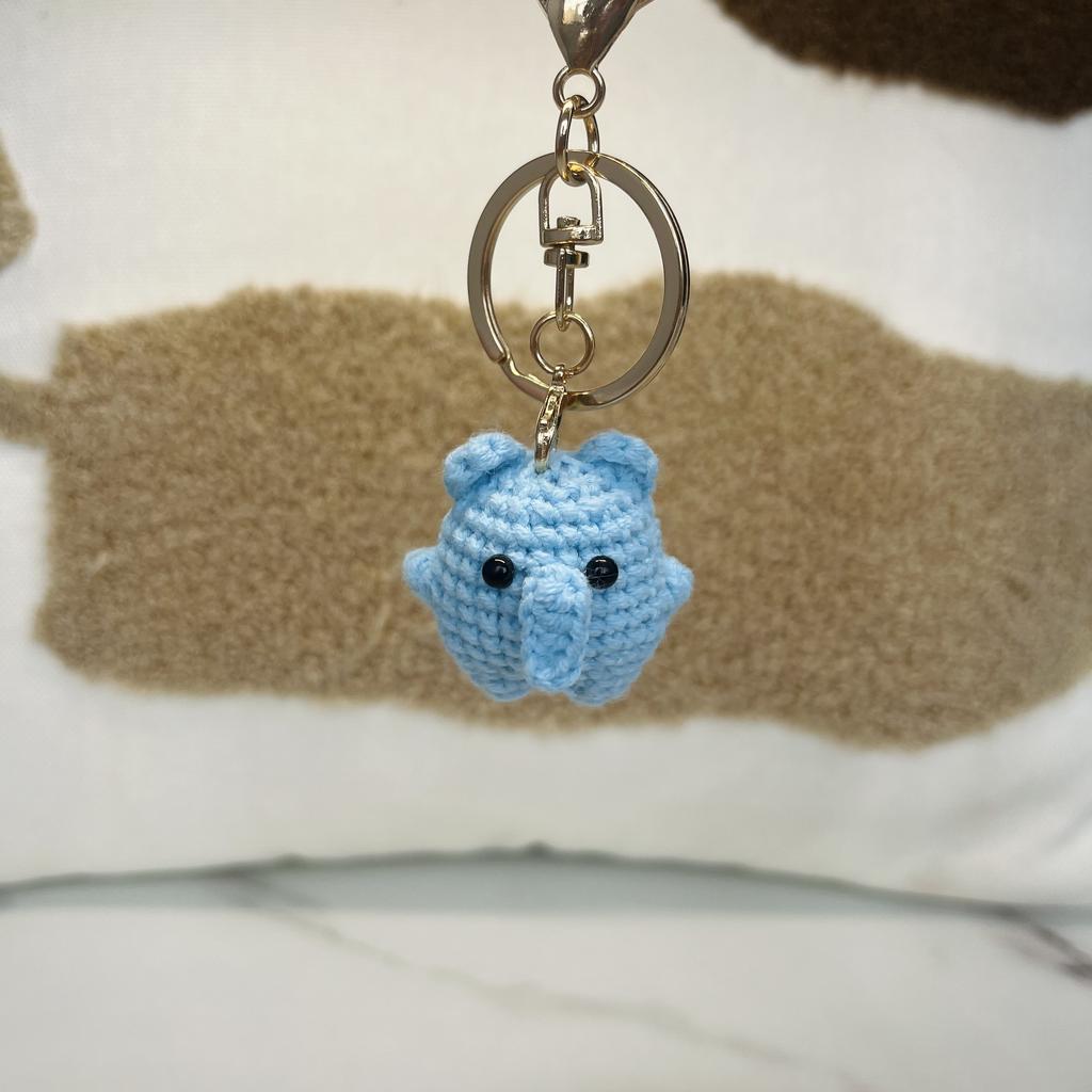 Mini Bear Cat Elephant Crochet Animal Doll Keychain For Car Keys Accessories Cartoon Penguin Doll Keyrings Knitted Accessories