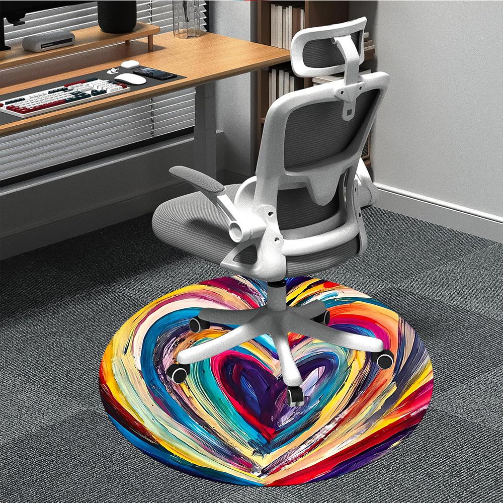

1pc Heart Painting Chair Carpet for Office, Non-slip, Soft and Durable Office Rug for Decoration, Perfect for Office yy251229192 80cm by 80cm