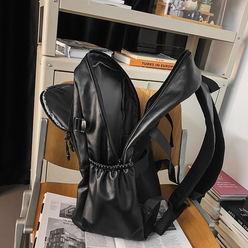 Business Men's PU Backpack Computer Backpack Student Large Capacity Schoolbag