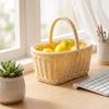Mini Basket with Handle Compact Woven Plastic Sturdy for Home Decor