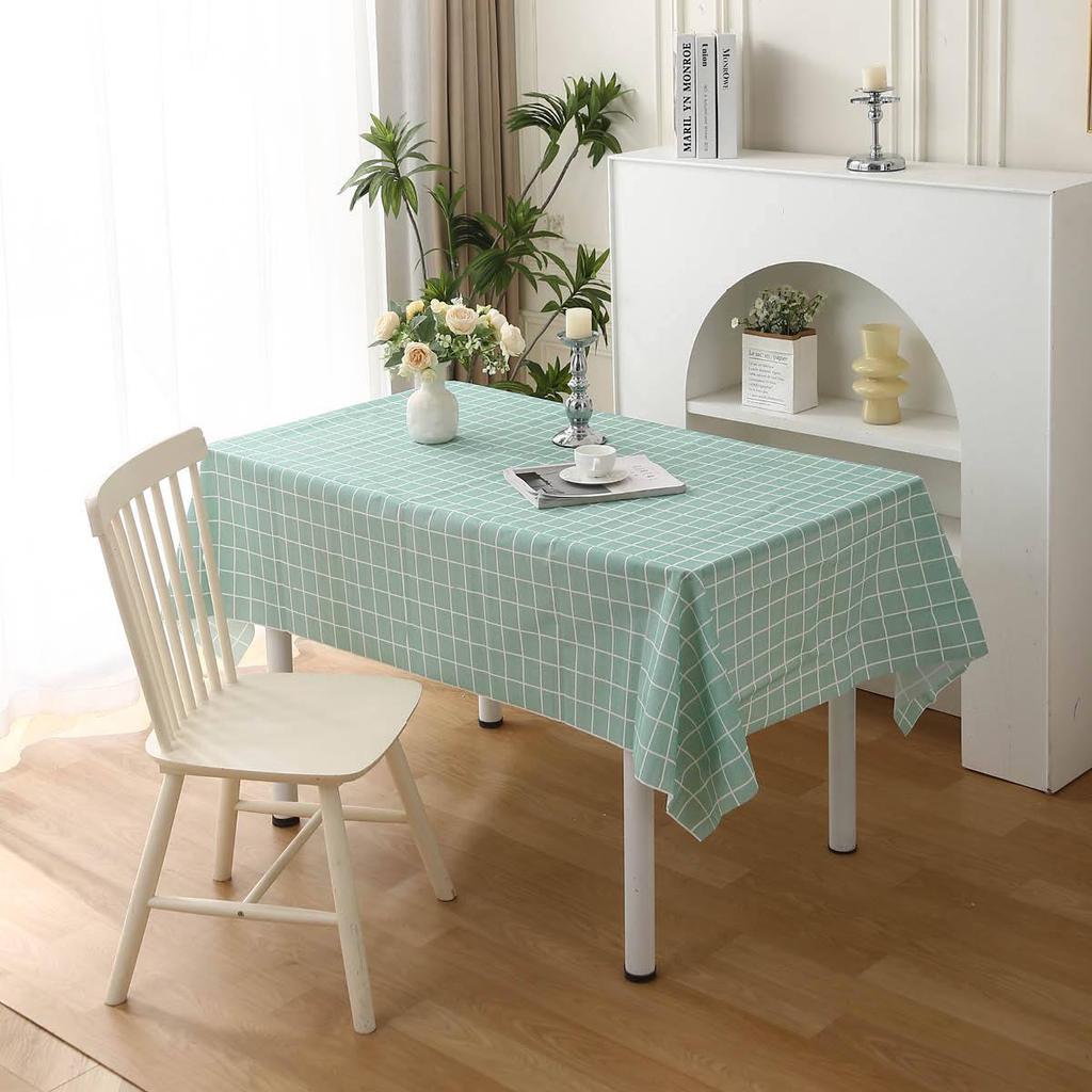 Waterproof & Stain-Resistant Plaid PEVA Tablecloth for Dining or Stall Use