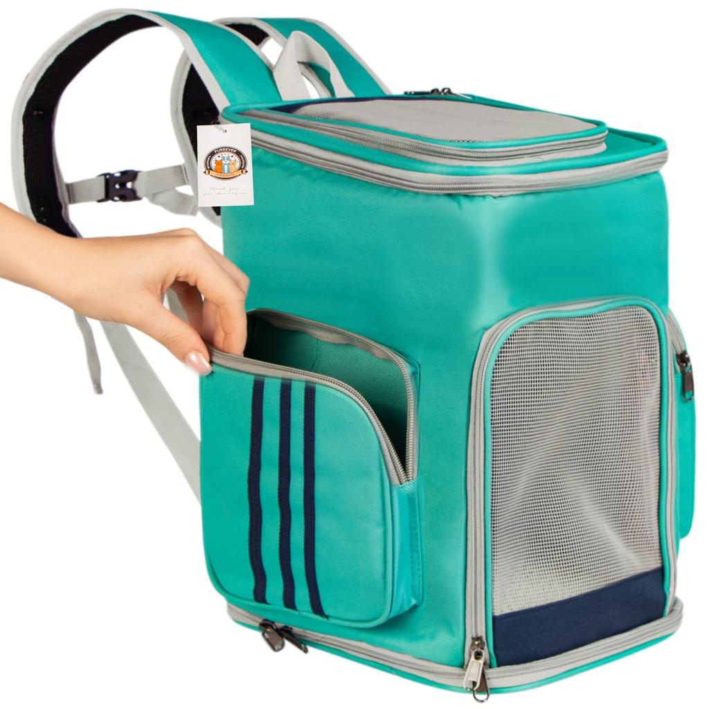 Ventilated Backpack Carrier for Cats and Dogs Travel Veterinarian 27x30x40cm