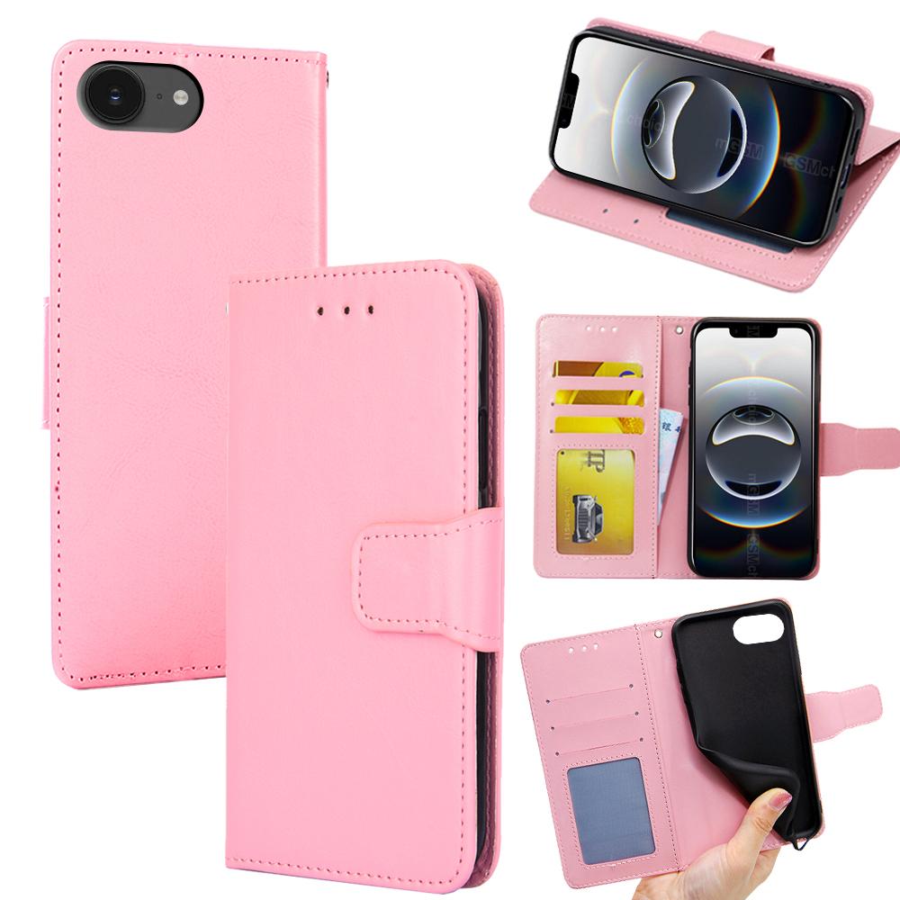 For iPhone 16e Case Wallet PU Leather + TPU Folding Stand Phone Cover
