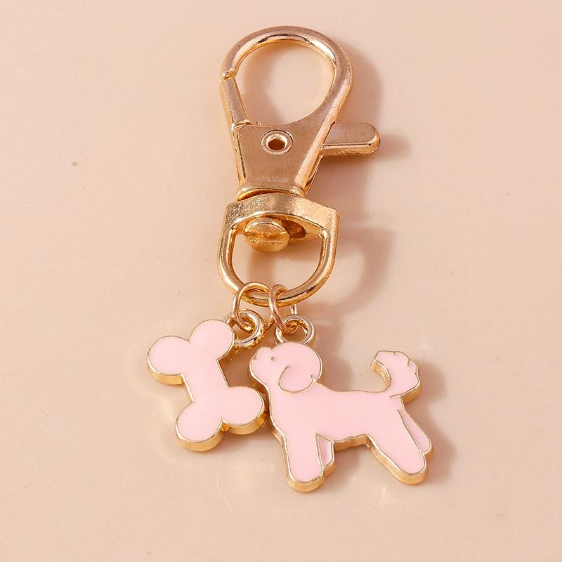 Cute Enamel Puppy Dog Cat Paw Keychain Footprint Keyring Pendants for Car Key Holder Handbag Decor DIY Pet Jewelry Gifts