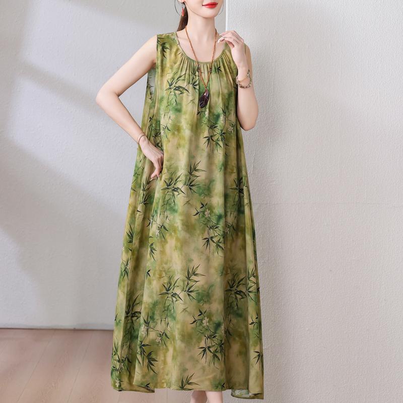 Plus Size Summer Long Dress for Women Clothes Elegant Sleeveless Loose Casual Dress