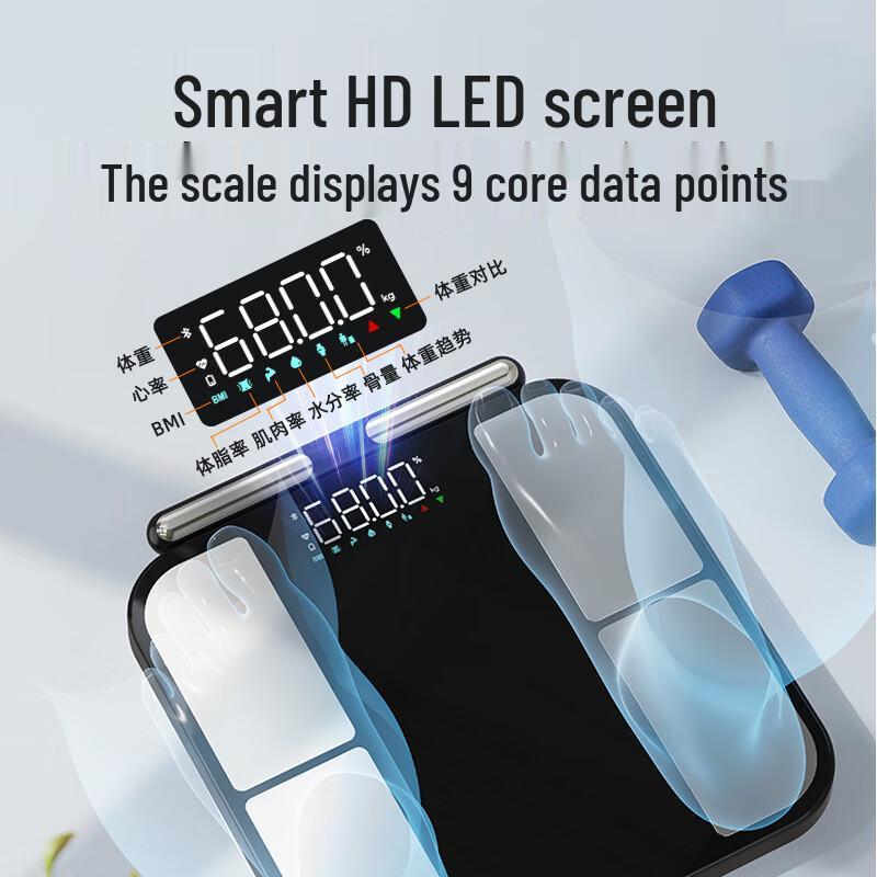 Smart Eight-Electrode Dual-Frequency Body Fat Scale