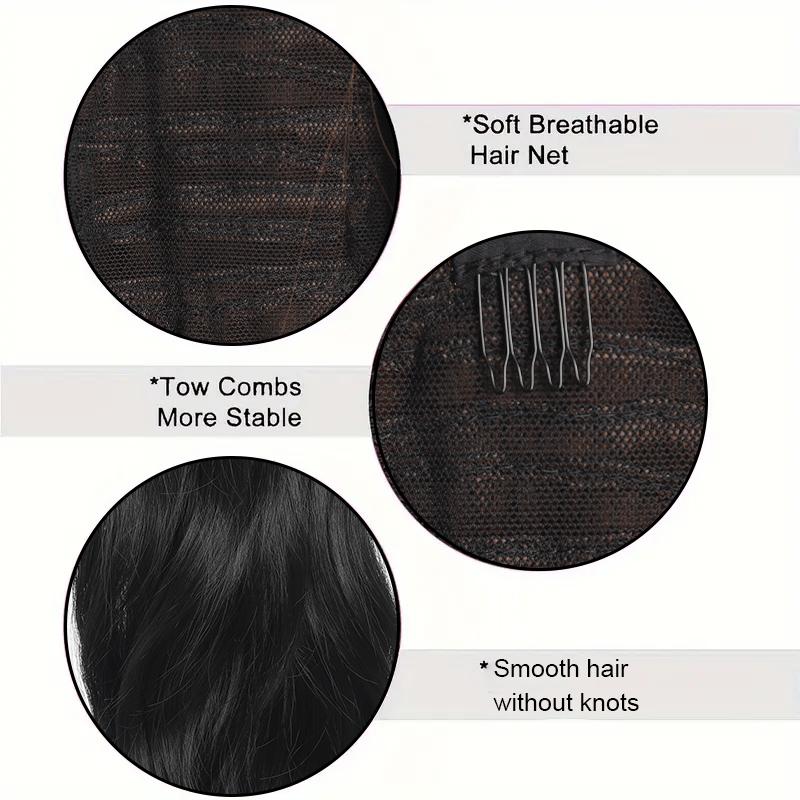 Vrstvená kudrnatá paruka s velkými vlnami a stahovací šňůrkou, vláknitý culík, paruka z culíku pro ženy, tepelně odolná paruka, jednoduchá a pohodlná na nošení