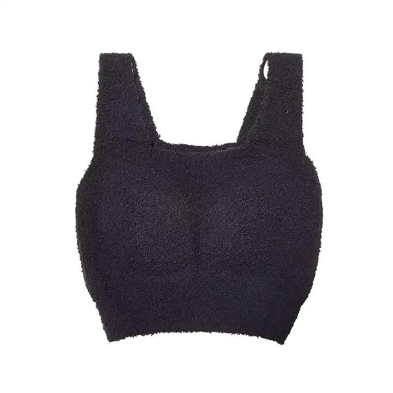WTEMPO Plush Vest Women's Fleece Bra with Chest Pad Can Be Worn As An Inner Layer In Winter Warm Base Layer Top and A Slimming Undergarment