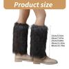Women Winter Solid Color Plush Gray Leg Warmer Aesthetic Vintage Fuzzy Thickened Boot Cuffs Leg Gaiters Cover Long Socks