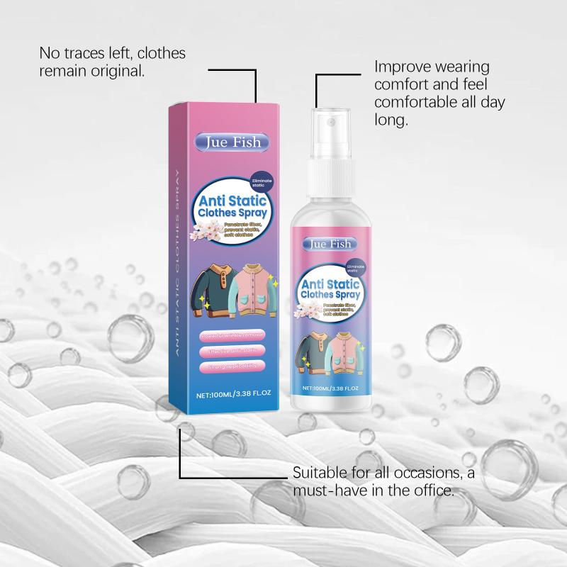 Jue-Fish Anti-Static Spray For Clothes Smooth Soften Reduce Wrinkles Anti-Static Daily Gentle Fabric Care And Softening Spray 1pcs