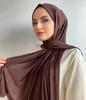 Ramadan Modal Cotton Jersey Hijabs For Woman Long Muslim Scarf Shawl Plain Soft Turban Tie Head Wraps For Women Islamic Clothing