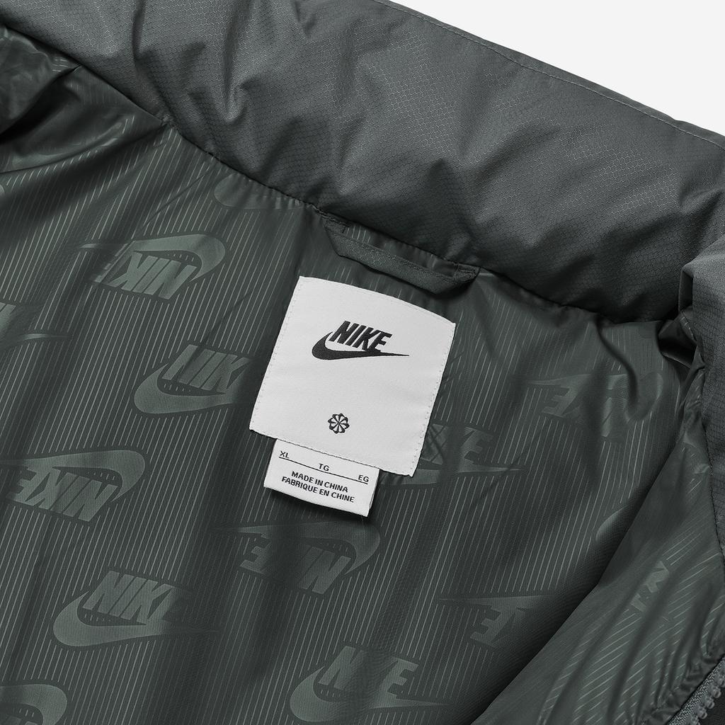 Nike Logo Print Stand Collar Zip Long Sleeve Jacket Men Jackets Gray FB7369-068
