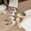 Lace edge girl silver Mary Jane shoes women's 2025 spring new Internet celebrity sweet round head bow single shoes tide