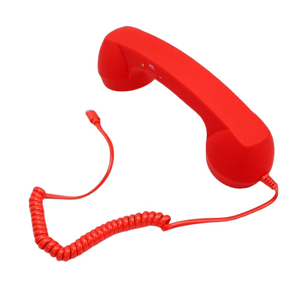 Retro Phone Handset Type C Wired Telephone Handset Handheld Receiver with Mic and Speaker for Conference Call