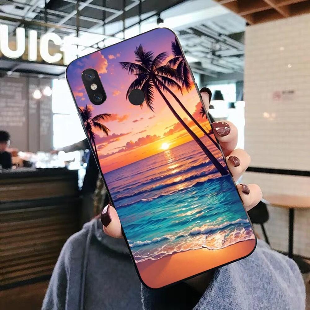 Sea Tropical Palm Trees Beach Phone Case For Xiaomi Mi 5X 8 9 10 11 12 Lite Pro 10T PocoX3pro PocoM3 Note 10 Pro Lite