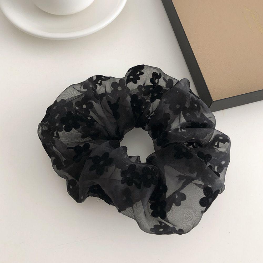 Cloth Women Hair Ties Flowers Mesh  Scrunchies Elastic Hair Bands Korean Style Hair Rope