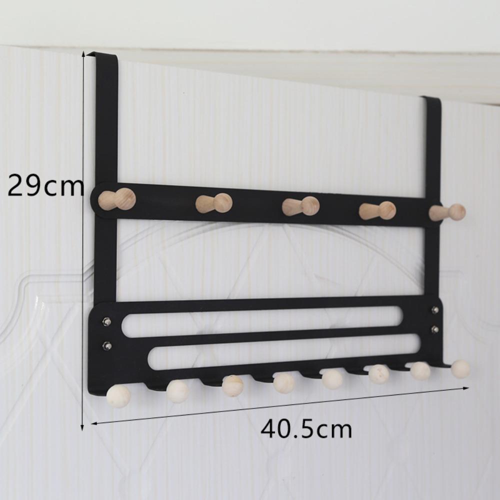 Fashion Metal Door Hook No Punching Double-layers Behind Door Hanger Robe Hook Dormitory Organization