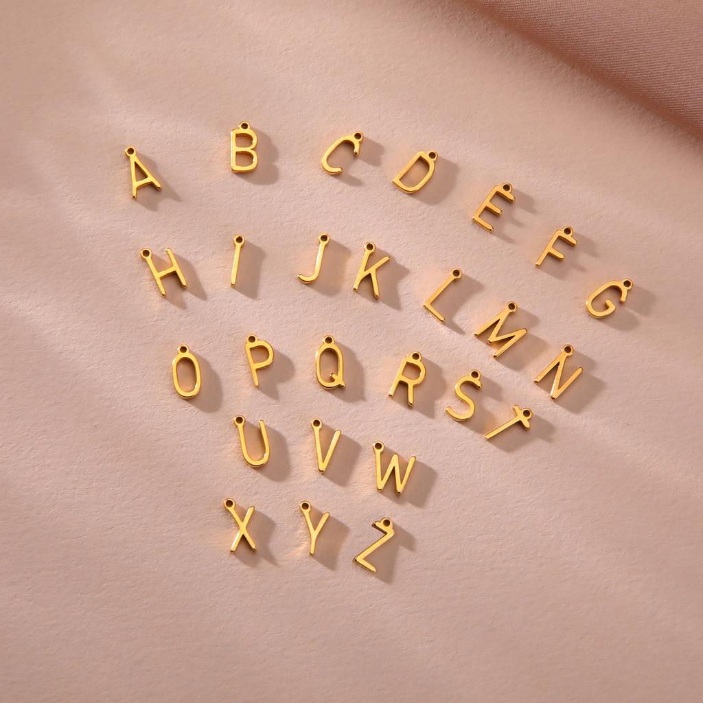 1 Stück 304 Edelstahl Mini-Buchstaben " A-Z " Anhänger Für Schmuckherstellung Initialen Alphabet/ Großbuchstaben Anhänger Armband Halskette DIY