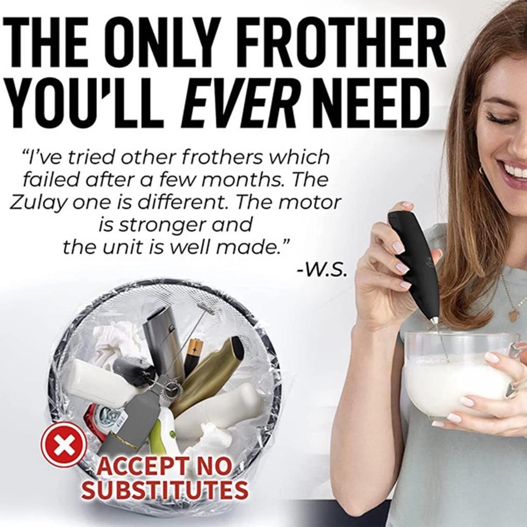 1 elektrischer Handmixer, Mini-Edelstahl-Schneebesen, geeignet für Kaffee, Milchtee, Küchengeräte (ohne Akku)