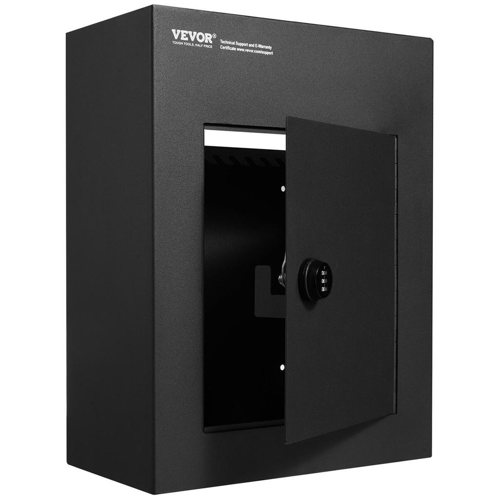 Through The Wall Drop Box 13x7x17" Mailbox with Combination Lock Black