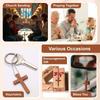 70Pcs Wooden Crossed Shape Pendant Bag Ornament with Beaded Chain for Christmas Tree Decoration Festival Celebration