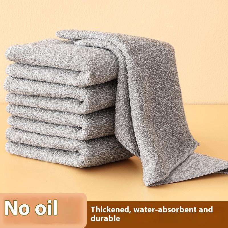 5PCS Cleaning Cloth Fiber Thickened Dishcloths High Absorbent Scouring Kitchen Washing Dish Rags Household Wipe Towels