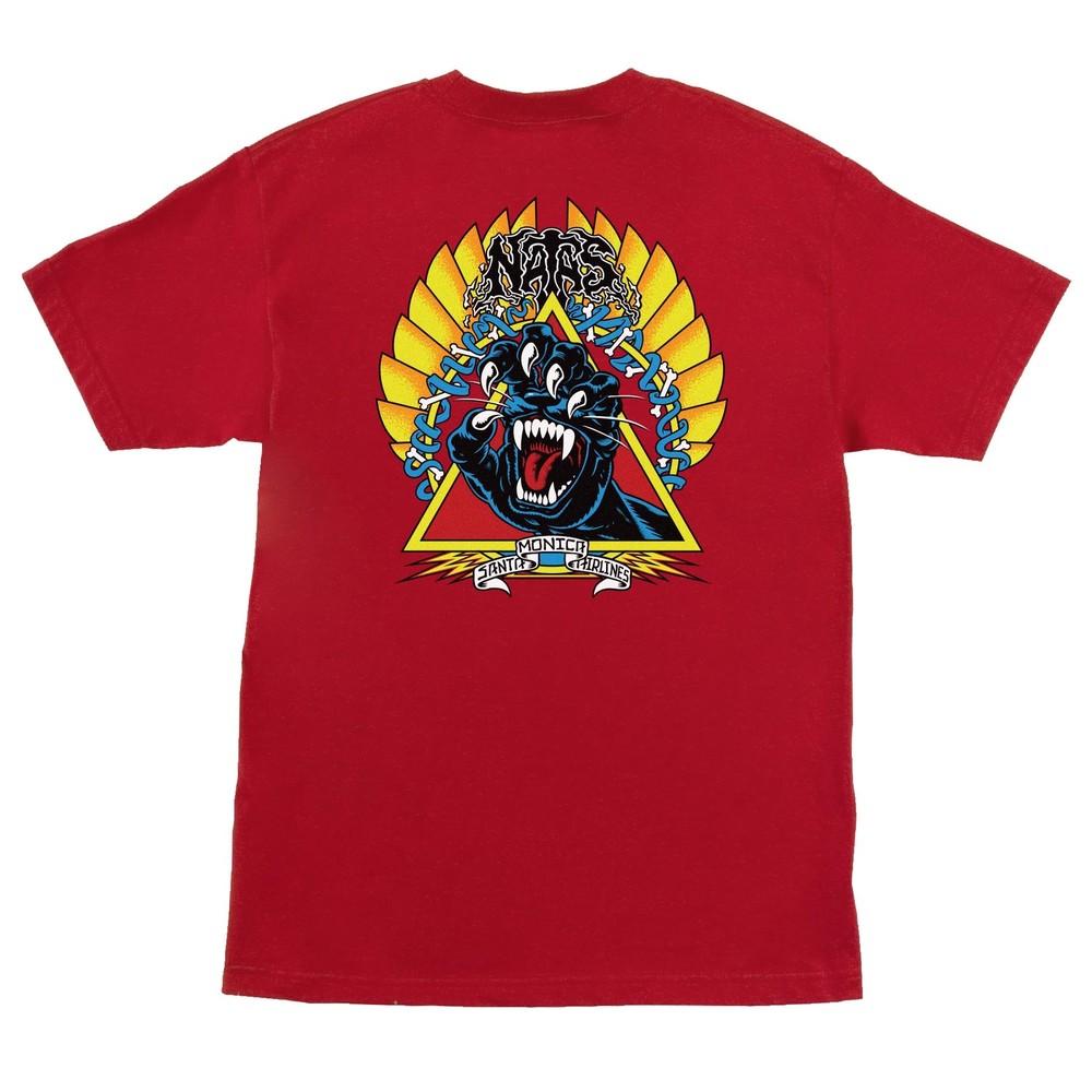 Santa Monica Airlines Natas Kaupas SCREAMING PANTHER Skateboard T Shirt RED Unisex T-Shirt S