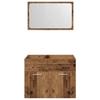 2 Piece Bathroom Furniture Set Rustic Wood Look Engineered Wood