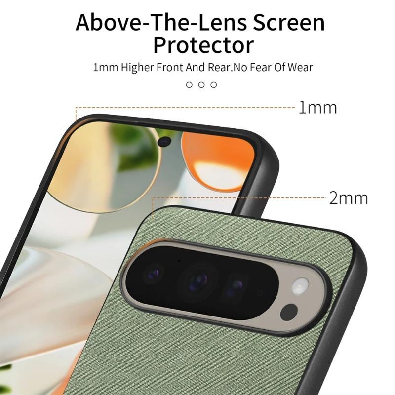 PU Leather Matte Case for Google Pixel 10Pro XL 9 Pro XL 9A Shockproof Soft TPU Frame Fabric Back Cover for Pixel 10 Pro XL
