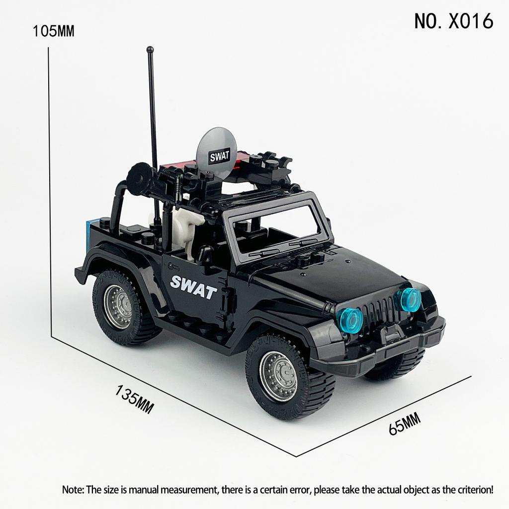 X001-X044 J772 J773 J779 Police Car Rescue Patrol Car Building Block Small Particle Toy