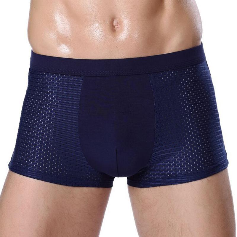 1/4 SZT Męskie Bokserki Bambusowe Majtki Bielizna Bokserki Oddychające Hombre Dziura Seksowne Szorty Lingerie Siateczkowe Majtki