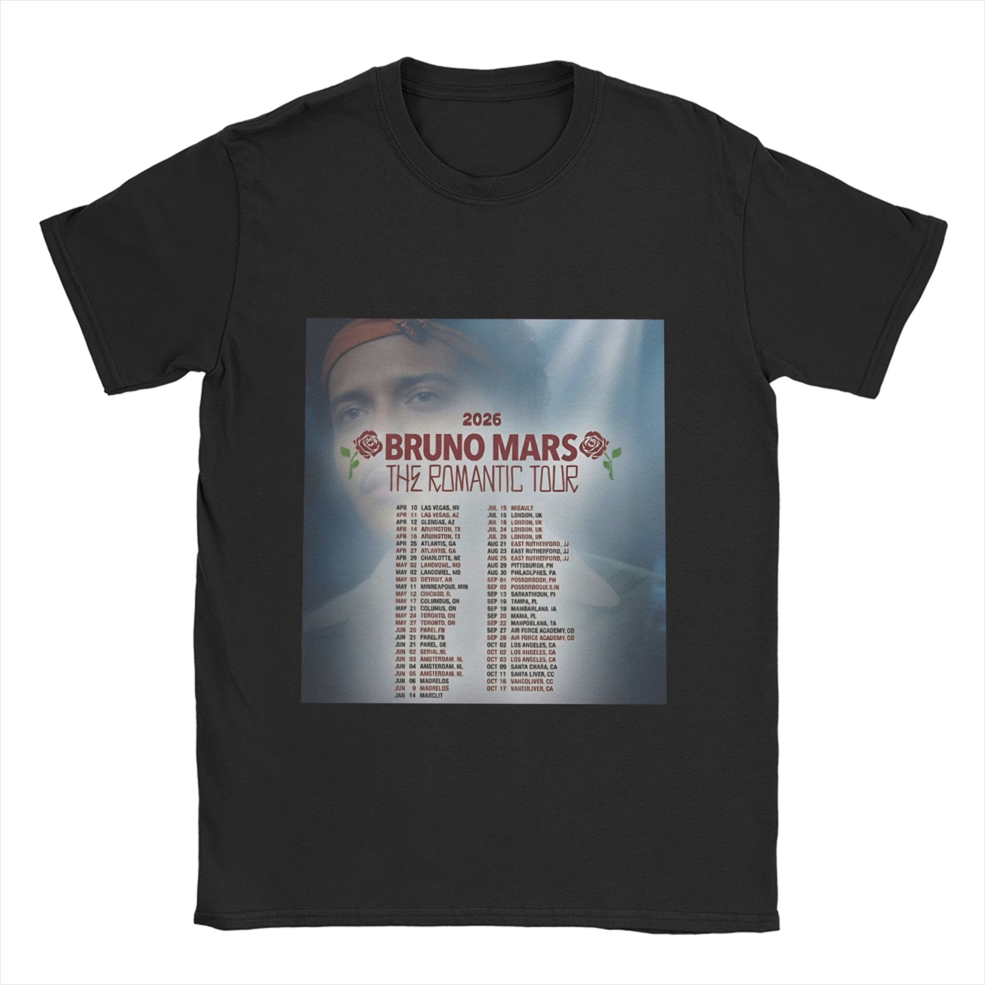 

Unisex Womens Bruno Mars T Shirt Cotton Tops Crazy Short Sleeve Crew Neck Tees Summer TShirt S