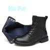 Fashion Genuine Leather Boots Mens High Quality Non-Slip Hiking Boot For Men Black Sewing Boots Men Shoes Plus Size 36-50