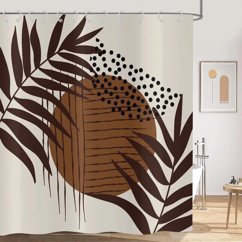 Bohemian Style Waterproof Shower Curtain 180X 180Cm Abstraction Century Art Modern Minimalist Geometry Aesthetic Shower Curtain