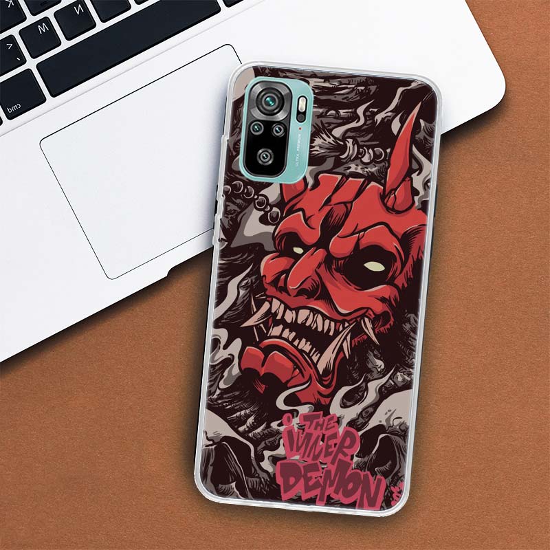 Japanese Oni Hannya Demon Mask Phone Case For Xiaomi Redmi Note 10 9 8 11 Pro 10S 11T 11S 9S 8T 7 6 5 9A 9C 9T 8A 7A Print Cover