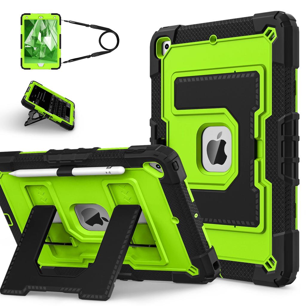 Case for iPad 10.2 9th 8th 7th 10.2 inch Tri-Layers Safe Guarding Heavy Duty Tablet Cover Built-in Kickstand with Shoulder Strap