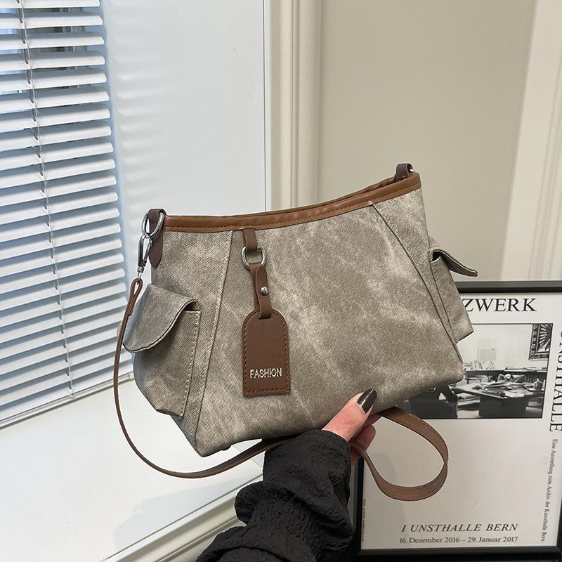

Autumn and winter new fashion versatile shoulder bag women s commuting personality leisure high-end texture temperament messenger bag серый