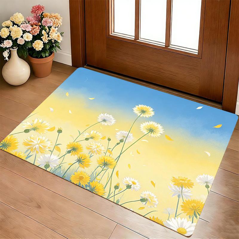 Flower Field Living Room Nonslip Area Rug Soft Carpet For Bedroom Game Playroom Sofa Office Home Decor Doormat Christmas Gift C929301