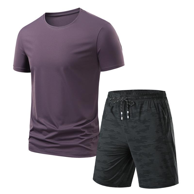 Breathable Sports Set: Men’s T-Shirt and Shorts, Casual Two-Piece Suit, Lightweight, Breathable, Quick-Drying