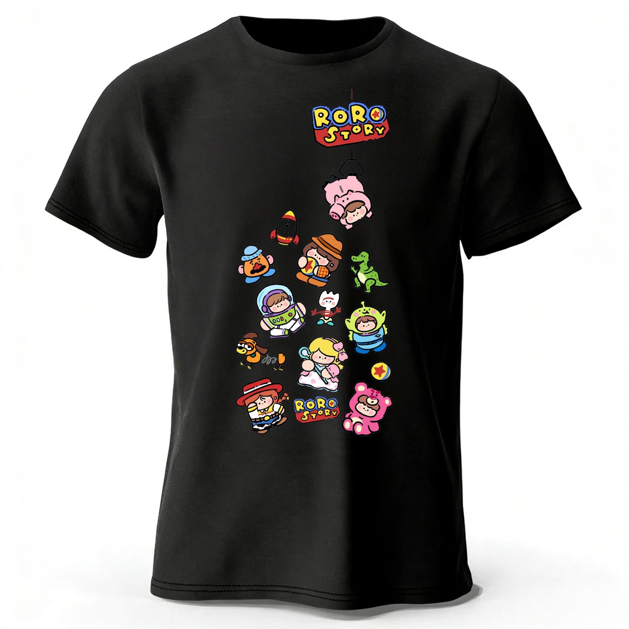 

2026 New Toy Story 5 Series Pure Cotton Short Sleeved MensWomens Daily Casual Soft High Quality Tshirt Large Loose Top M