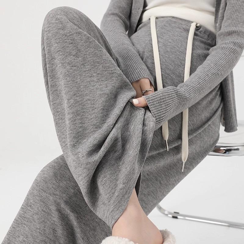 Maternity pants autumn wear wide-leg pants spring and autumn new models do not restrain the belly small straight glutinous rice trousers