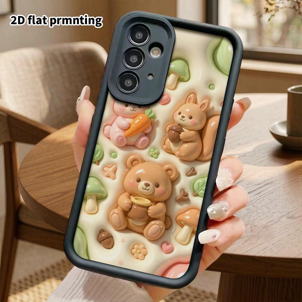 Phone case: 2D flat, compatible with Samsung Galaxy A34 A35 M05 M06 S20 S22 S21 FE Plus 5G protective cases, with cute buddy embossing, perfect holida