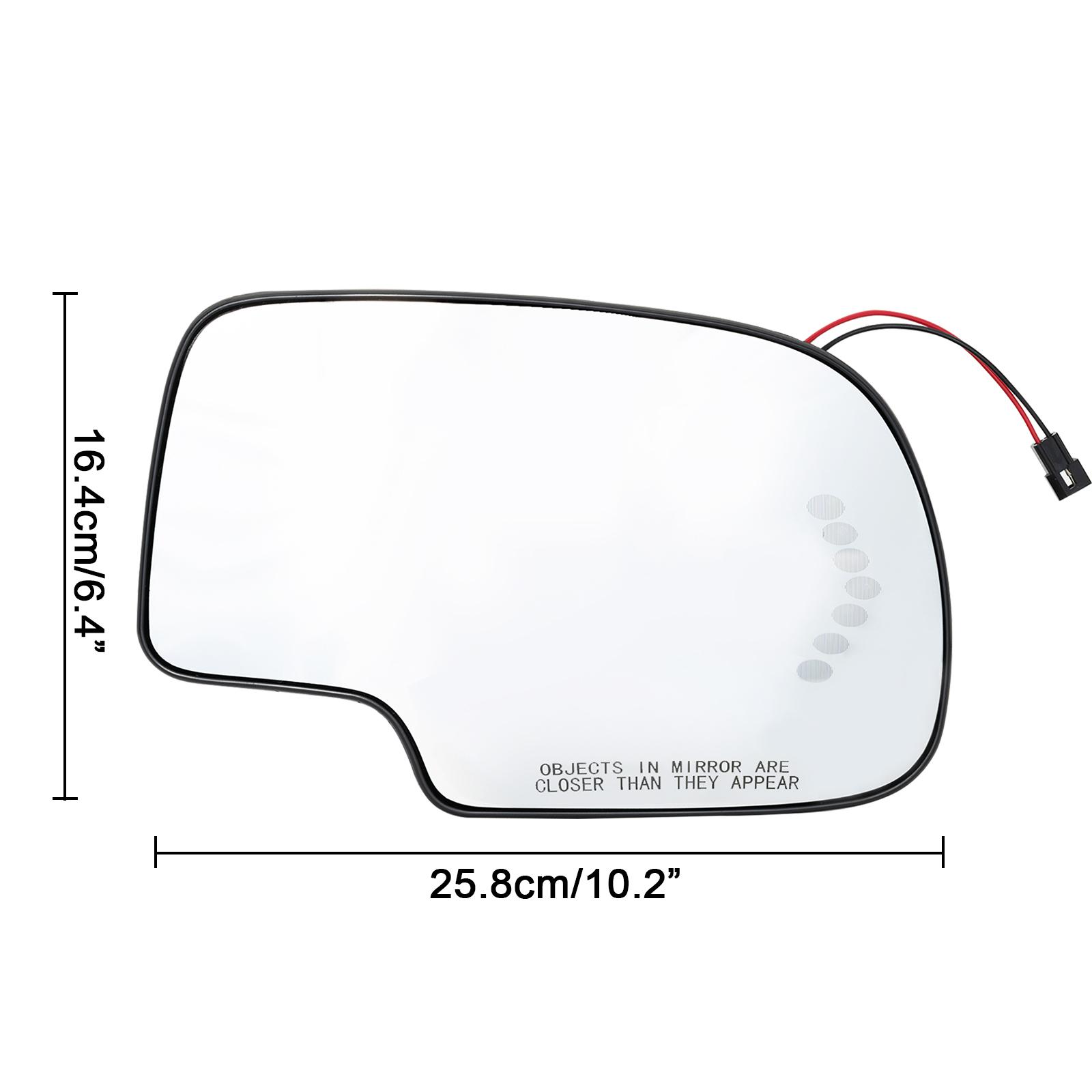

For GMC Cadillac Chevy Silverado 1500 2003 - 2007 Driver / Passenger Side Door Wing Mirror Glass Heated Turn Signal Light Plate