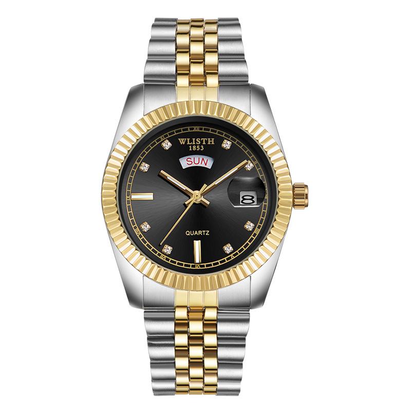 Men s Classic Gold Quartz Steel Band Watch