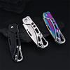Kitchen Folding Fruit Knife, Shiny Stainless Steel Peeling Knife, Anti Slip Handle, Practical Keychain, Kitchen Accessories