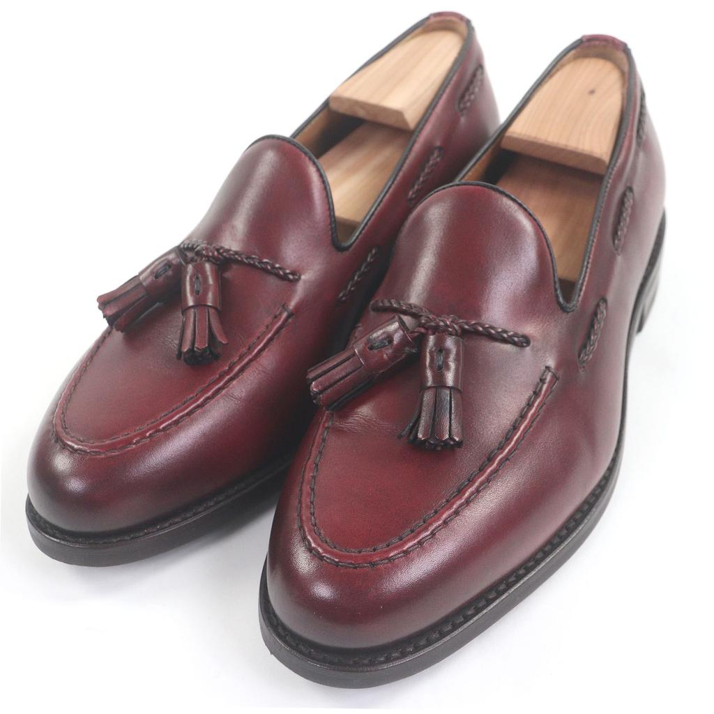 Ausgezeichnete Berwick 1707 Slipper 4340 SIDADB Quasten Burgunder Leder Herren 7 Gebraucht