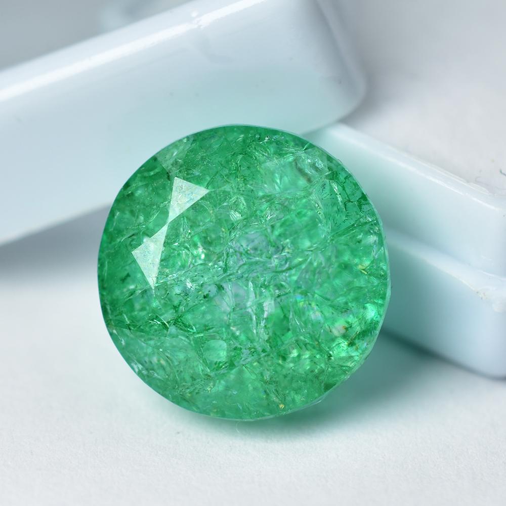 Natural Green Colombian Emerald 20.95ct Round Cut AA Certified Loose Gemstone